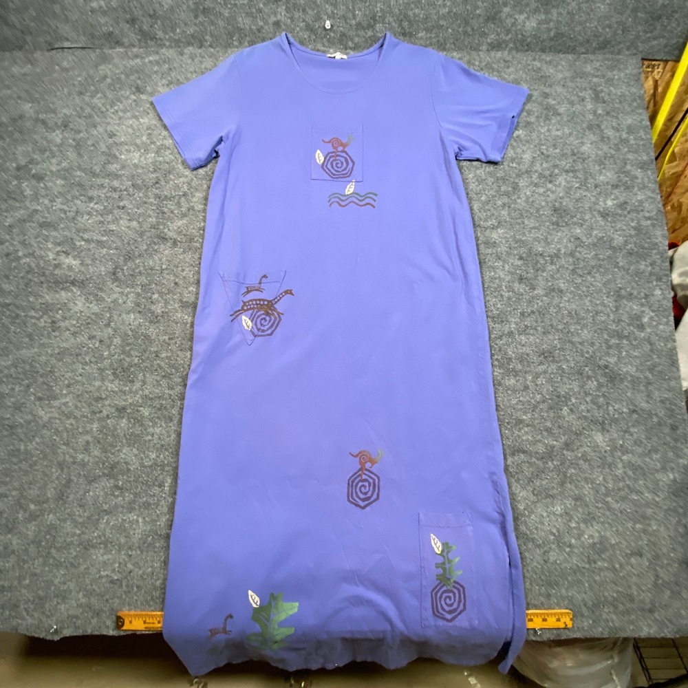 Focus USA Womens Purple Kangaroo Aboriginal Pattern Maxi T-Shirt Dress Large